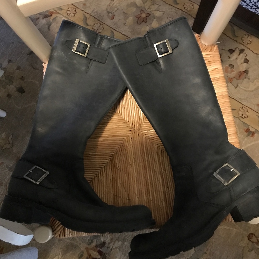 Timberland black leather tall boots size 8/women’s